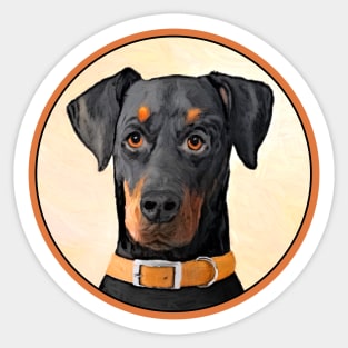 Doberman Pinscher Painting - Original Dog Art Sticker